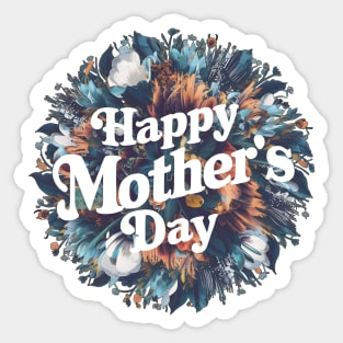 Happy mothers day, fun flowers vintage print shirt 4 Sticker